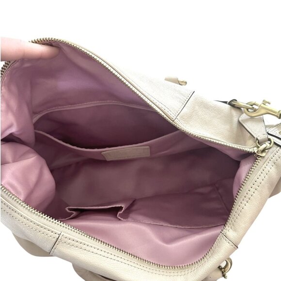 COACH Ashley Front Pleat Leather Convertible Satchel Shoulder Bag  -  F15445 - Picture 11 of 13